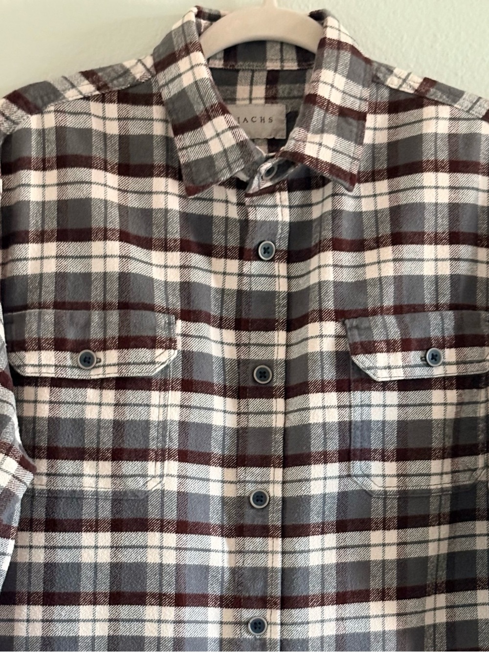 JACHS NY Heavyweight Plaid Flannel | Brown Gray Cream |‎ Size See Measurements